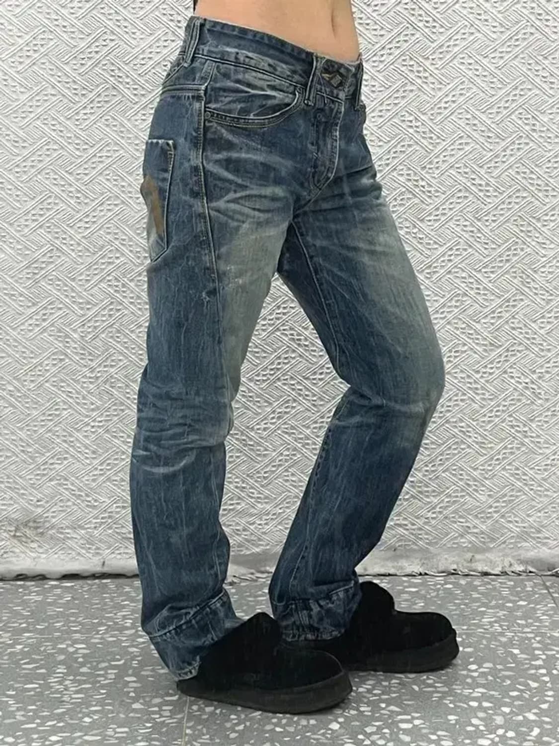 에비수 올드스쿨 레트로 포켓 프린팅 데님팬츠 32인치 C06792 상품이미지2