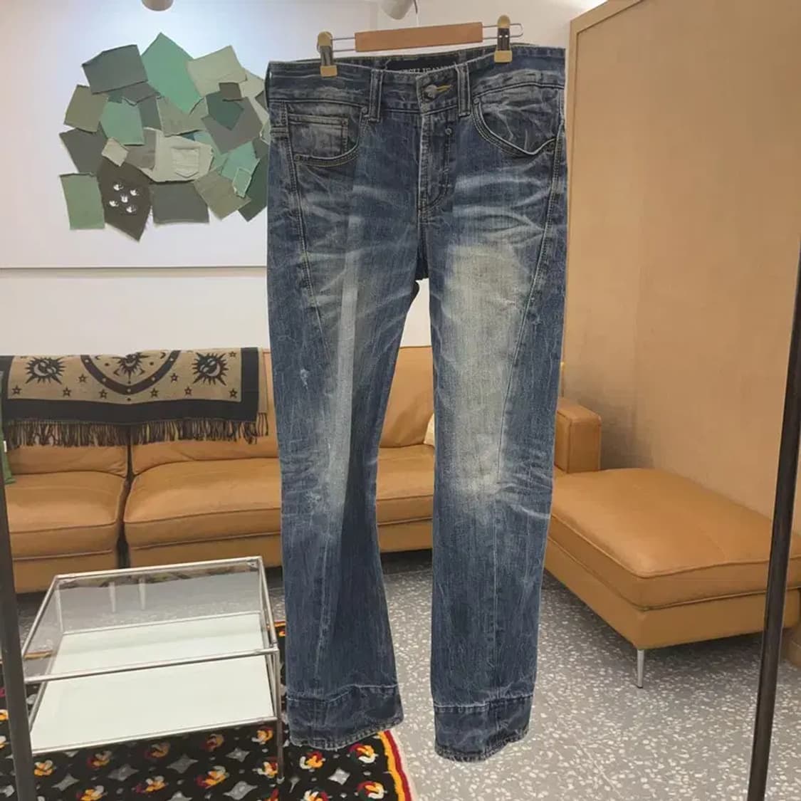 에비수 올드스쿨 레트로 포켓 프린팅 데님팬츠 32인치 C06792 상품이미지3