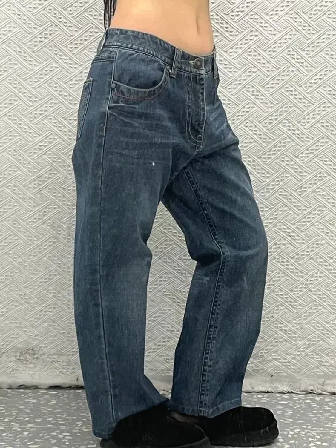 본 더치 그로테스크 자수 패치 데님 팬츠  32인치 C06796 상품이미지1