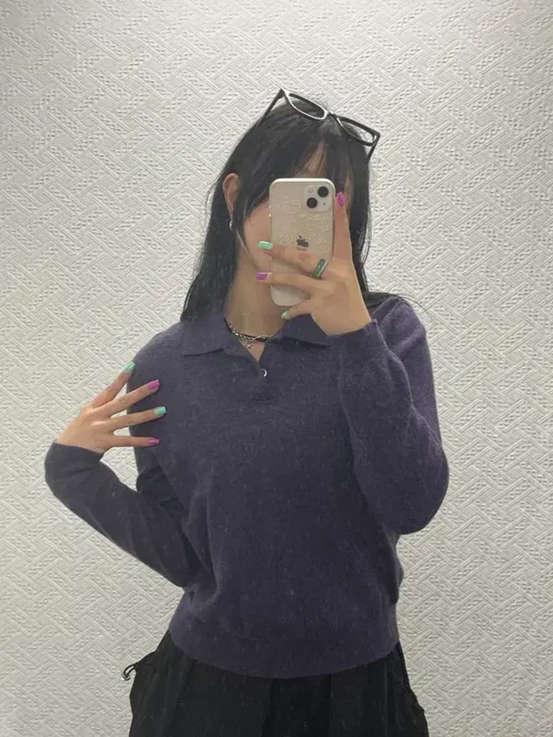 폴로 랄프로렌 메리노울 여리핏 퍼플 카라 니트 90 C06801 상품이미지1