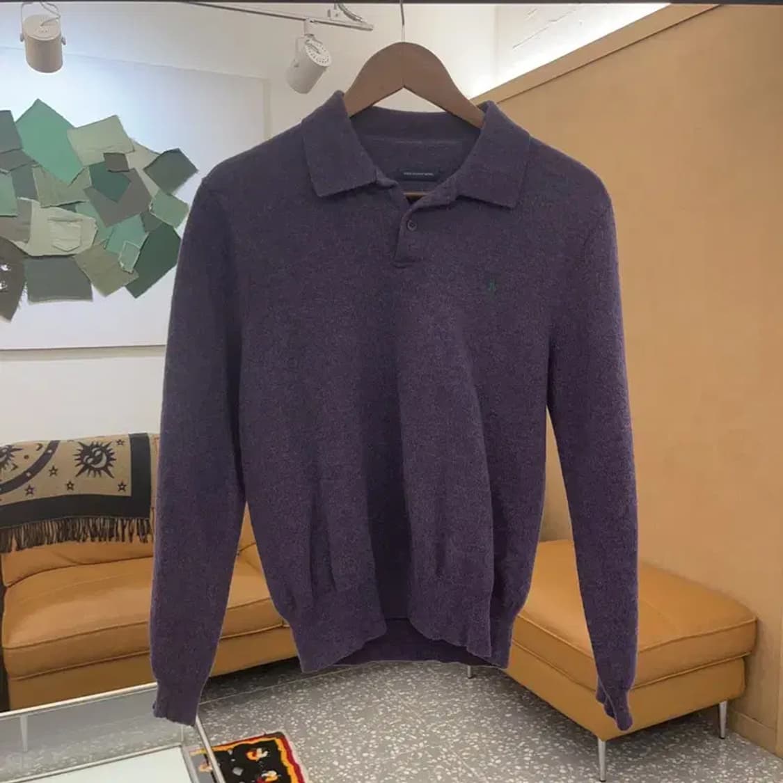 폴로 랄프로렌 메리노울 여리핏 퍼플 카라 니트 90 C06801 상품이미지3