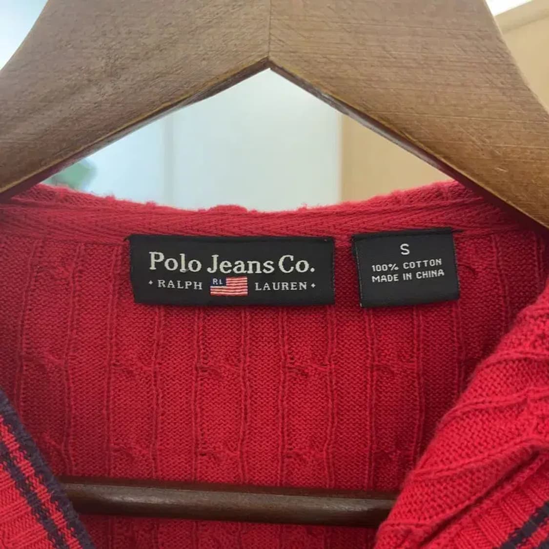 폴로 랄프로렌 여리핏 홀리데이 레드 투웨이 후드 가디건 S C06805 상품이미지5