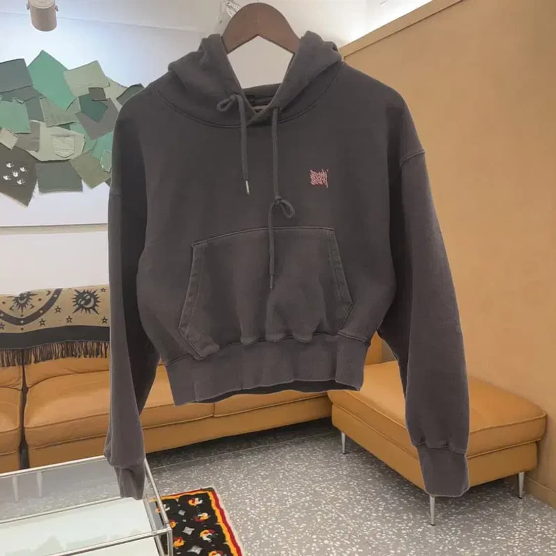 브라운브레스 Y2K 그레이핑크 크롭 후드티 F C06810 상품이미지3