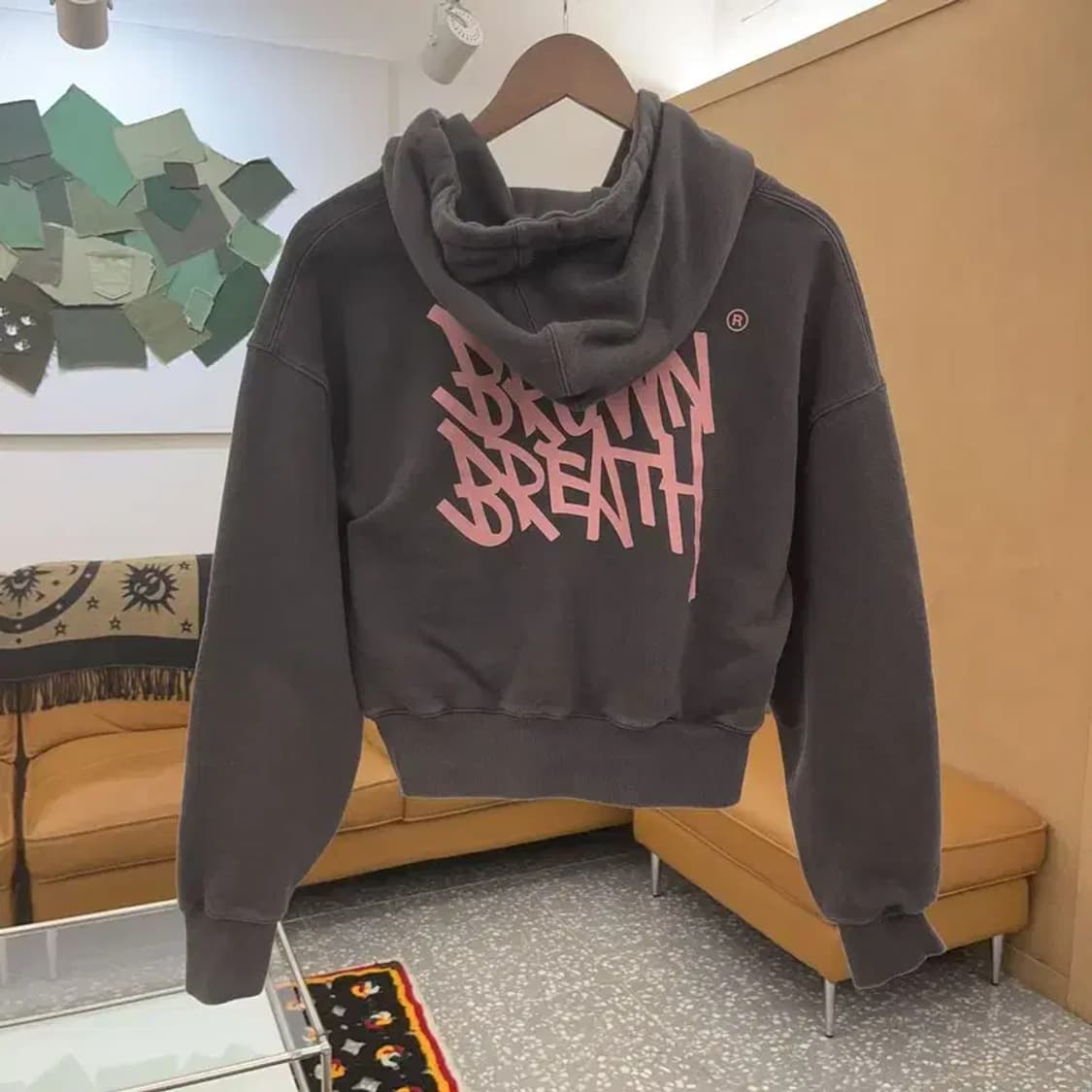 브라운브레스 Y2K 그레이핑크 크롭 후드티 F C06810 상품이미지4