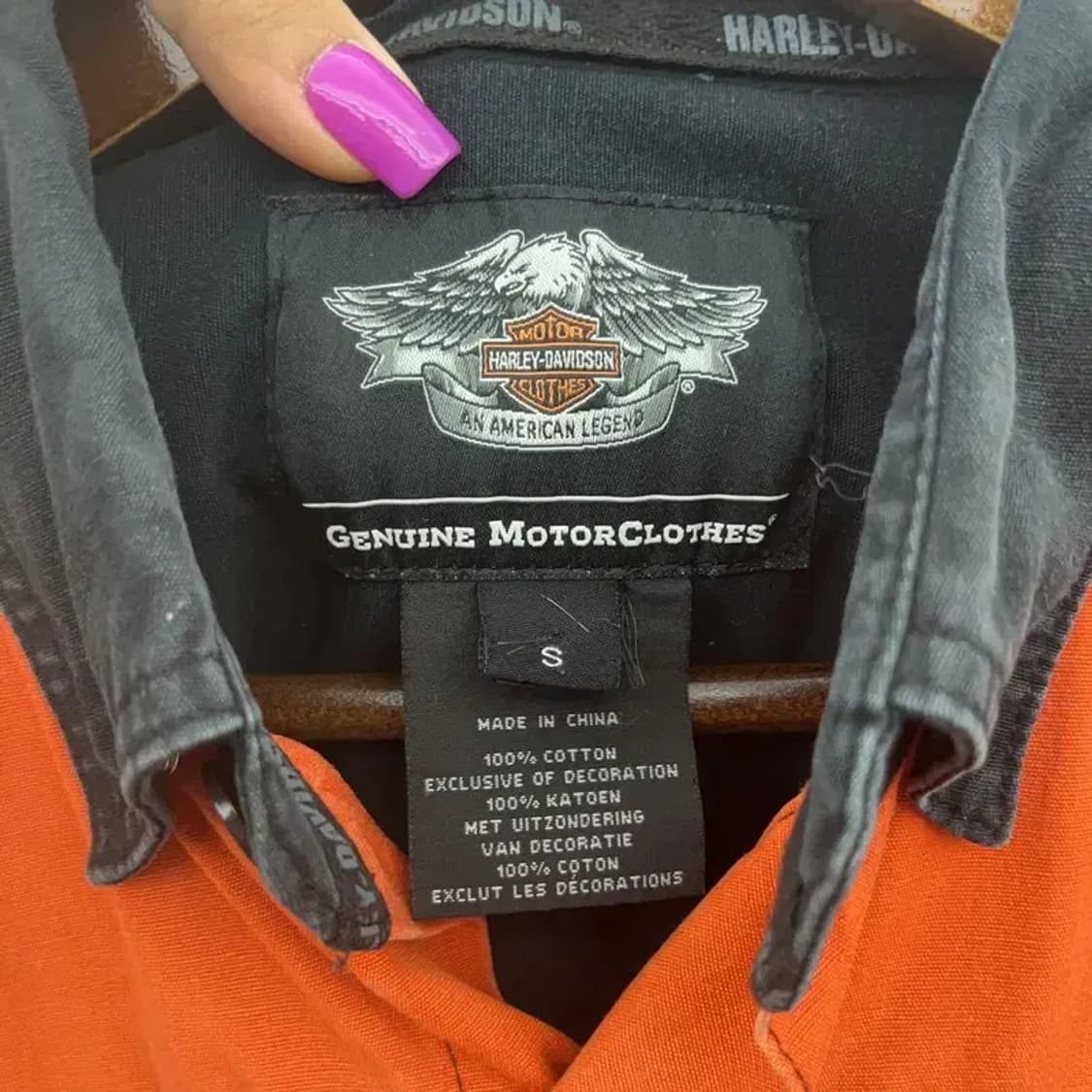 할리 데이비슨 올드스쿨 모터사이클 바이커 셔츠 S C06826 상품이미지5