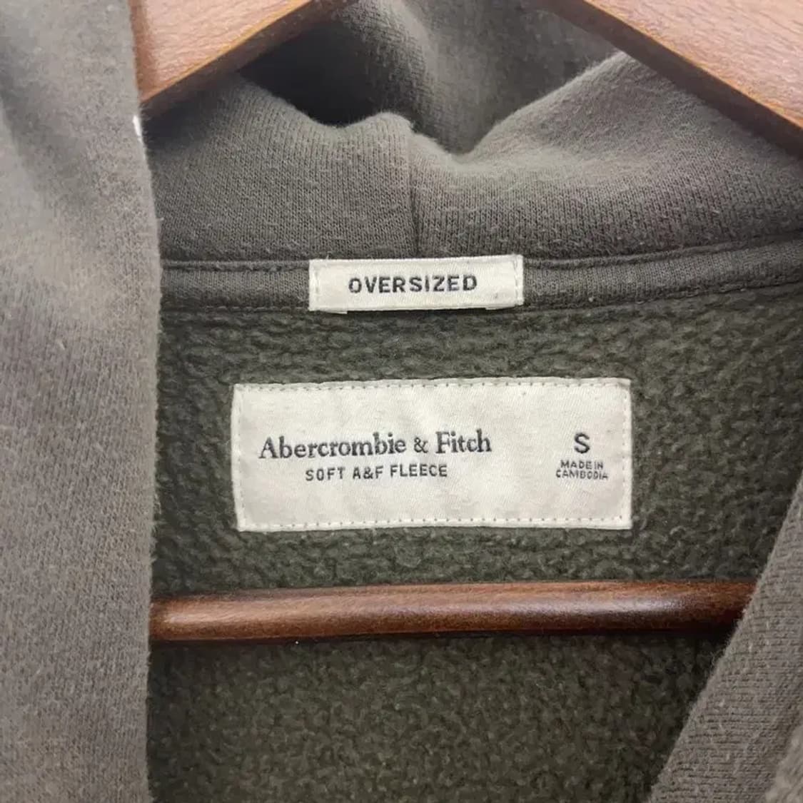 아베크롬비 올드스쿨 로고플레이 오버핏 기모 후드티 S C06806 상품이미지5