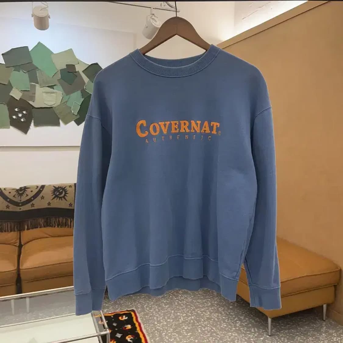 커버낫 올드스쿨 레트로 어센틱 로고 오렌지블루 맨투맨 L C06822 상품이미지3