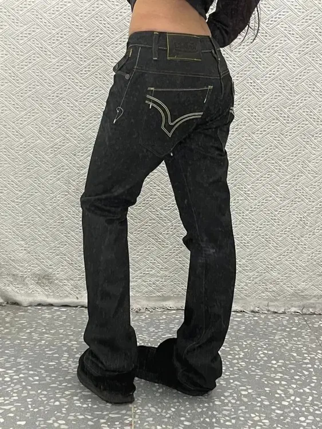 본 더치 올드스쿨 스트릿 키치 Y2K 데님 팬츠 30인치 C06836 상품이미지1