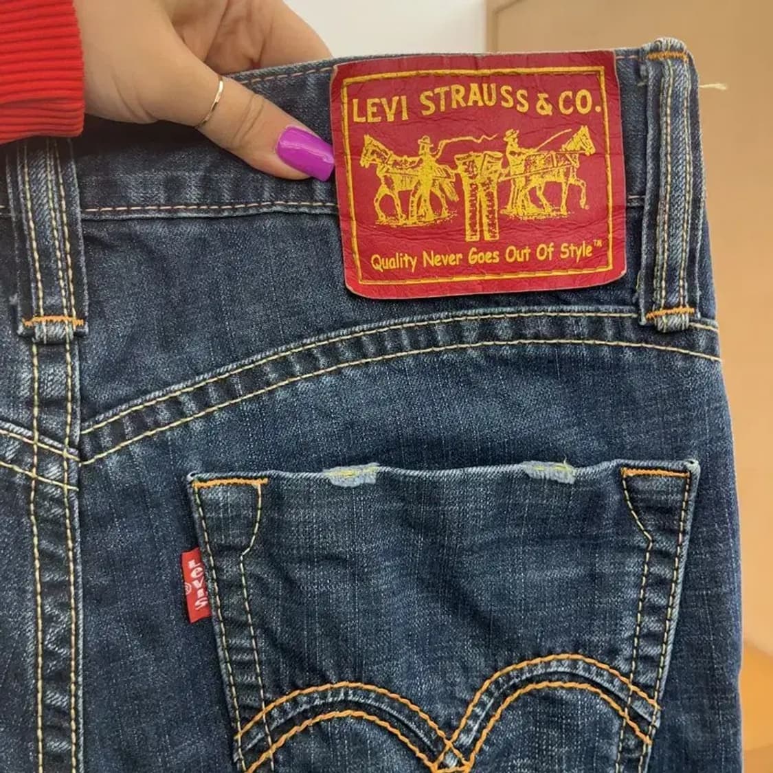 리바이스 올드스쿨 레트로 레드패치 데님 팬츠 76 C06837 상품이미지5