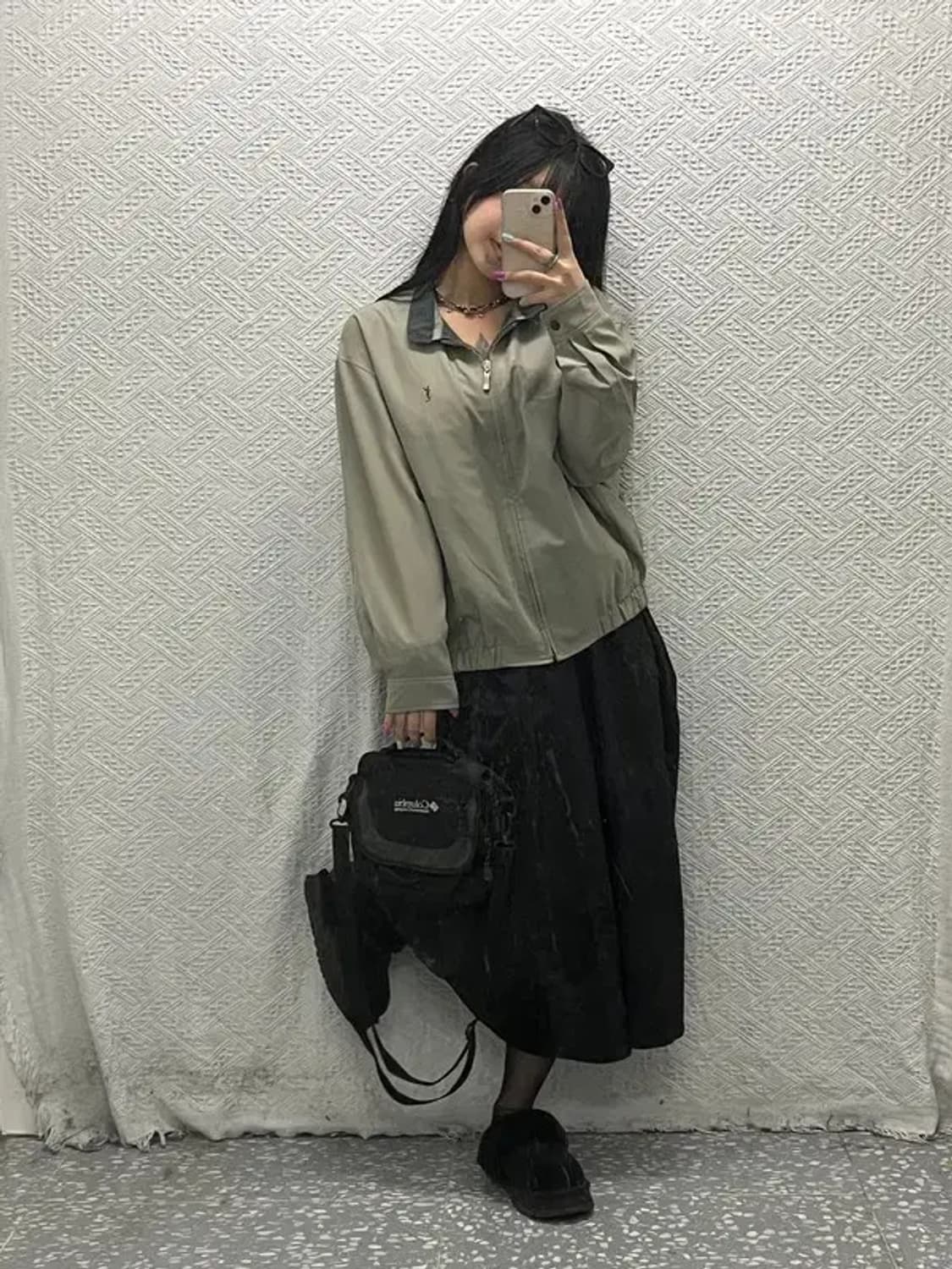 입생로랑 빈티지 90's  폴리쉘 블루종 자켓100 C06813 상품이미지1