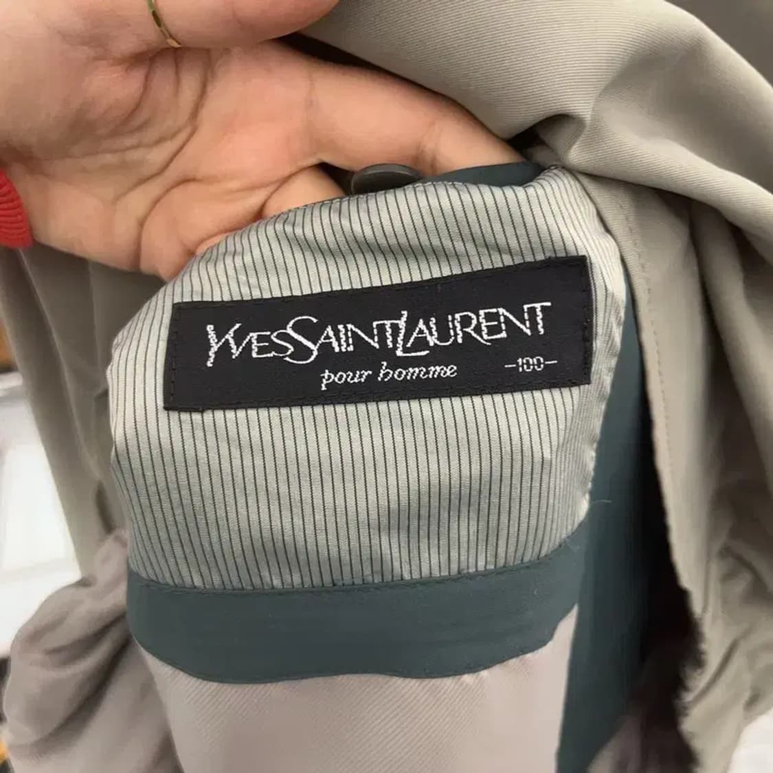 입생로랑 빈티지 90's  폴리쉘 블루종 자켓100 C06813 상품이미지6