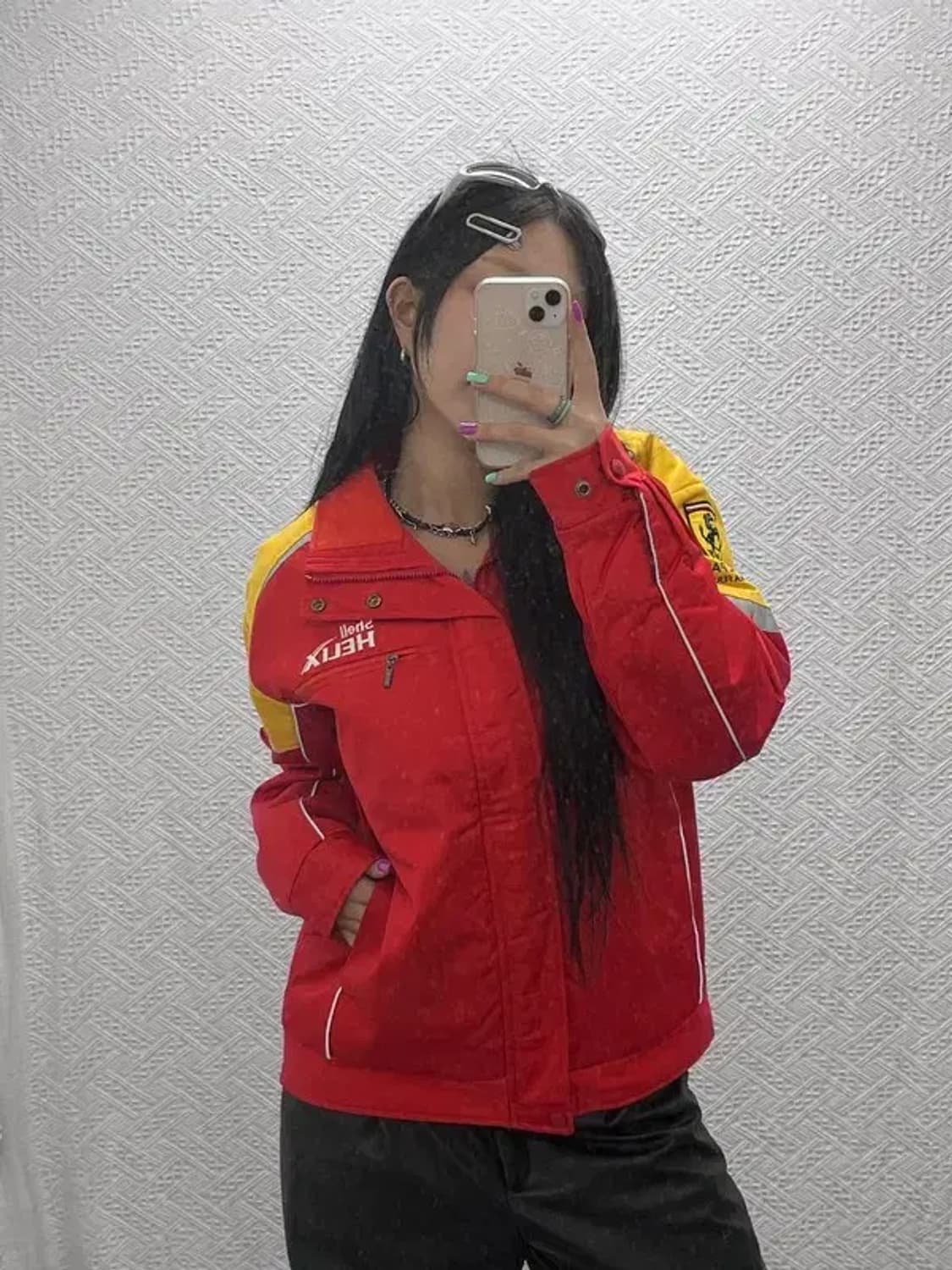 페라리 올드스쿨 레이싱 바이커 자켓 점퍼 L C06841 상품이미지1