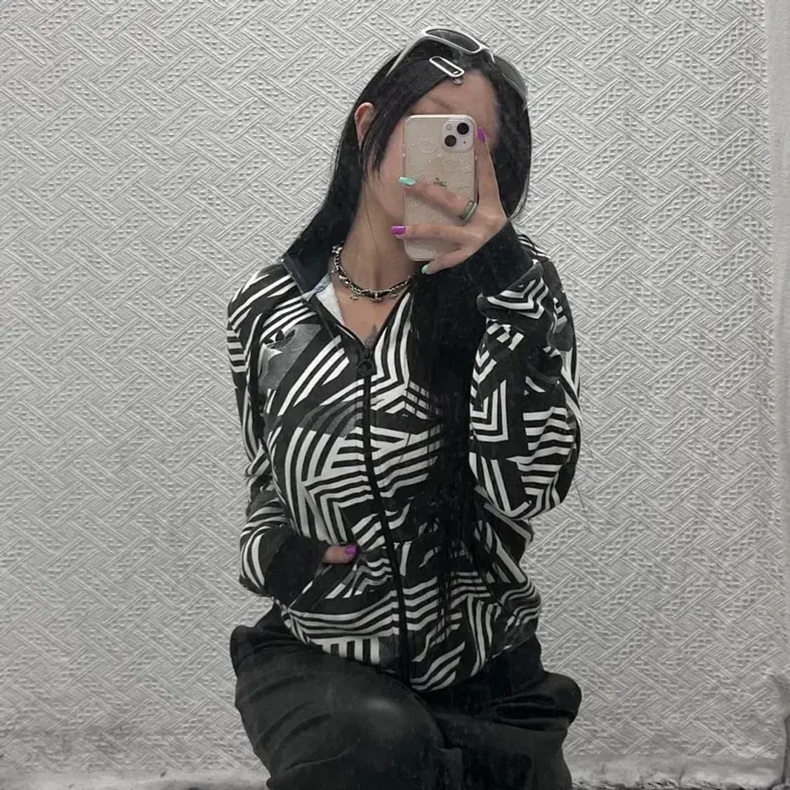 아디다스 유니크 기하학 패턴 져지 집업 90 C06848 상품이미지1