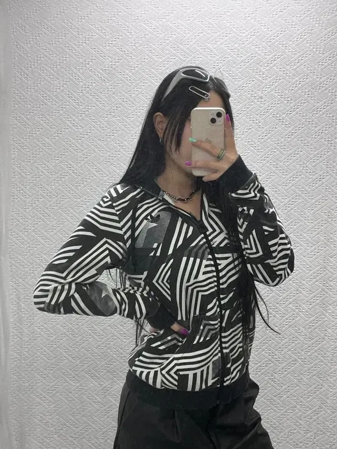 아디다스 유니크 기하학 패턴 져지 집업 90 C06848 상품이미지2