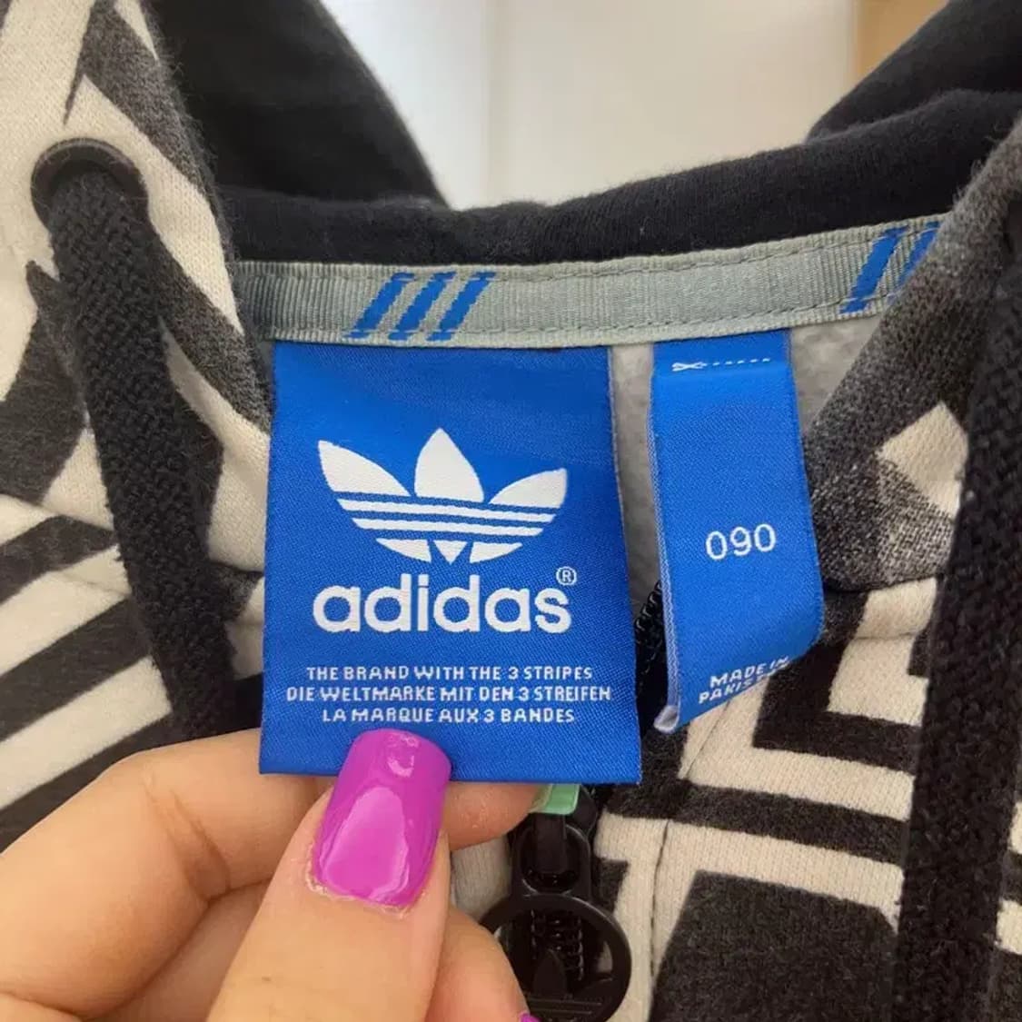 아디다스 유니크 기하학 패턴 져지 집업 90 C06848 상품이미지5