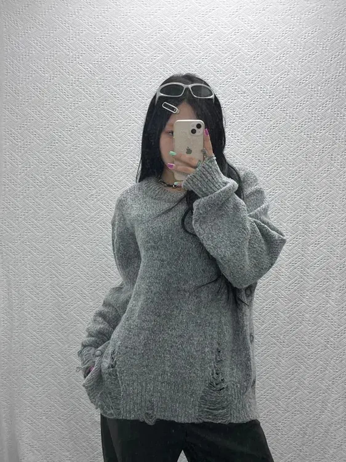 앤더슨벨 데미지 크루넥 그런지 니트 L C06862 상품이미지1