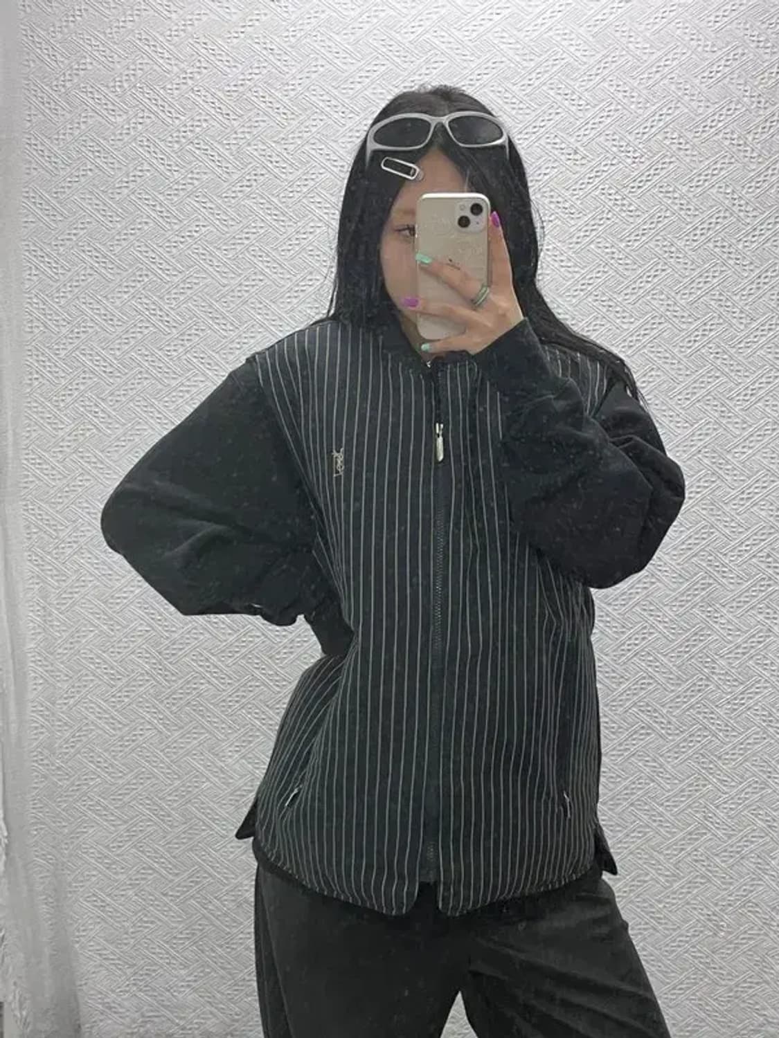 입생로랑 구스다운 리버시블 스트라이프 패딩 조끼 110 C06863 상품이미지1