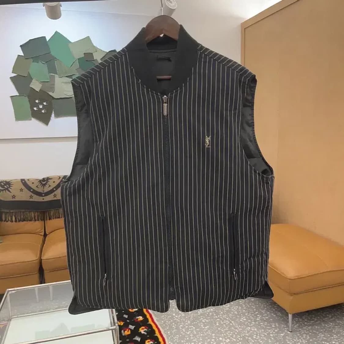 입생로랑 구스다운 리버시블 스트라이프 패딩 조끼 110 C06863 상품이미지2