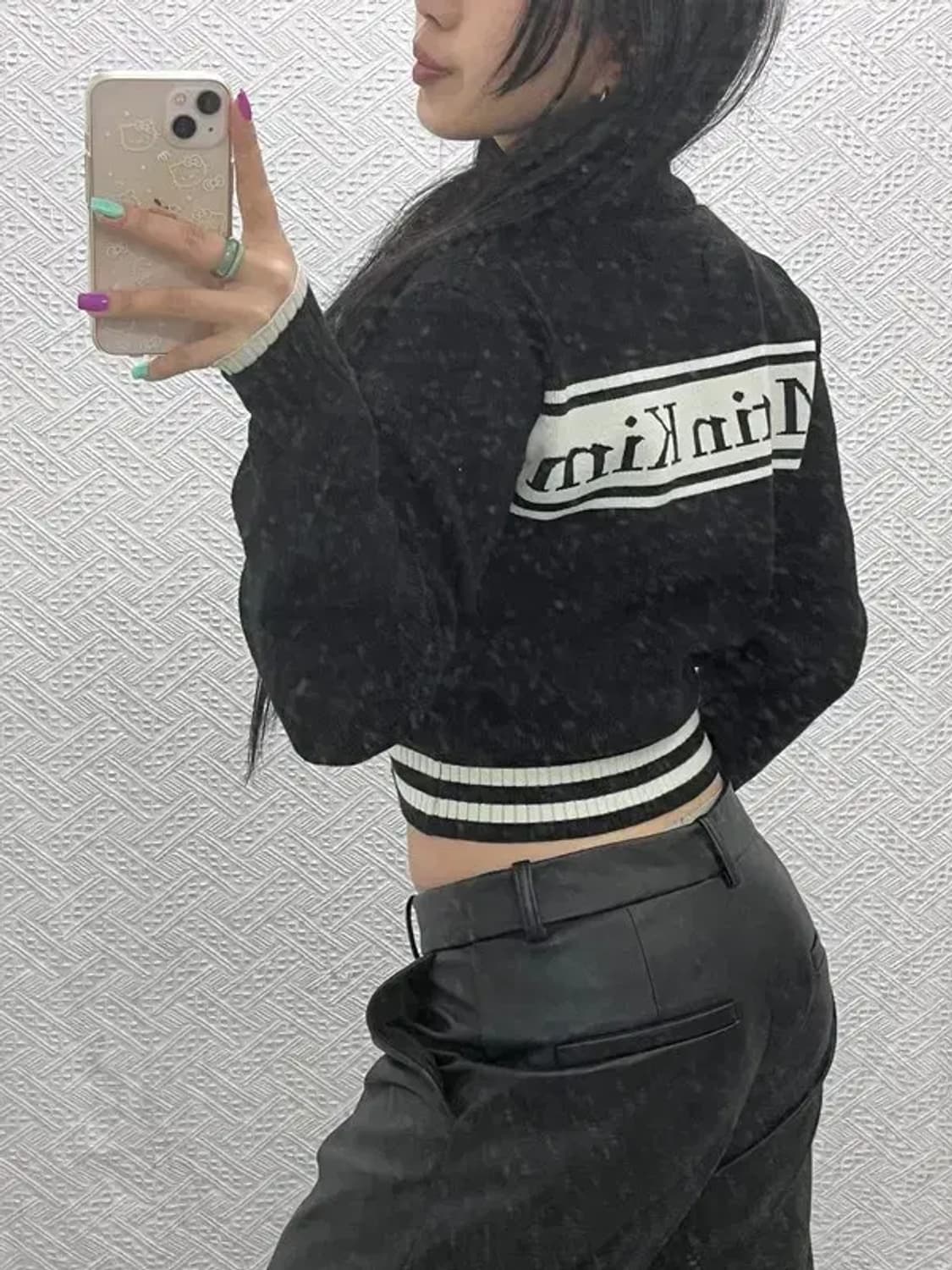 마똉킴 스트라이프 스펠포인트 크롭 여리 가디건 S C06865 상품이미지1