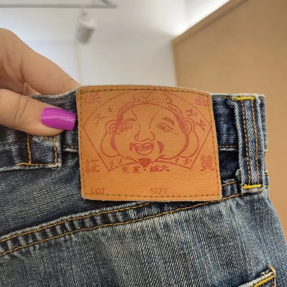 에비수 빈티지 레트로 포켓프린팅 데님팬츠 32인치C06869 상품이미지5