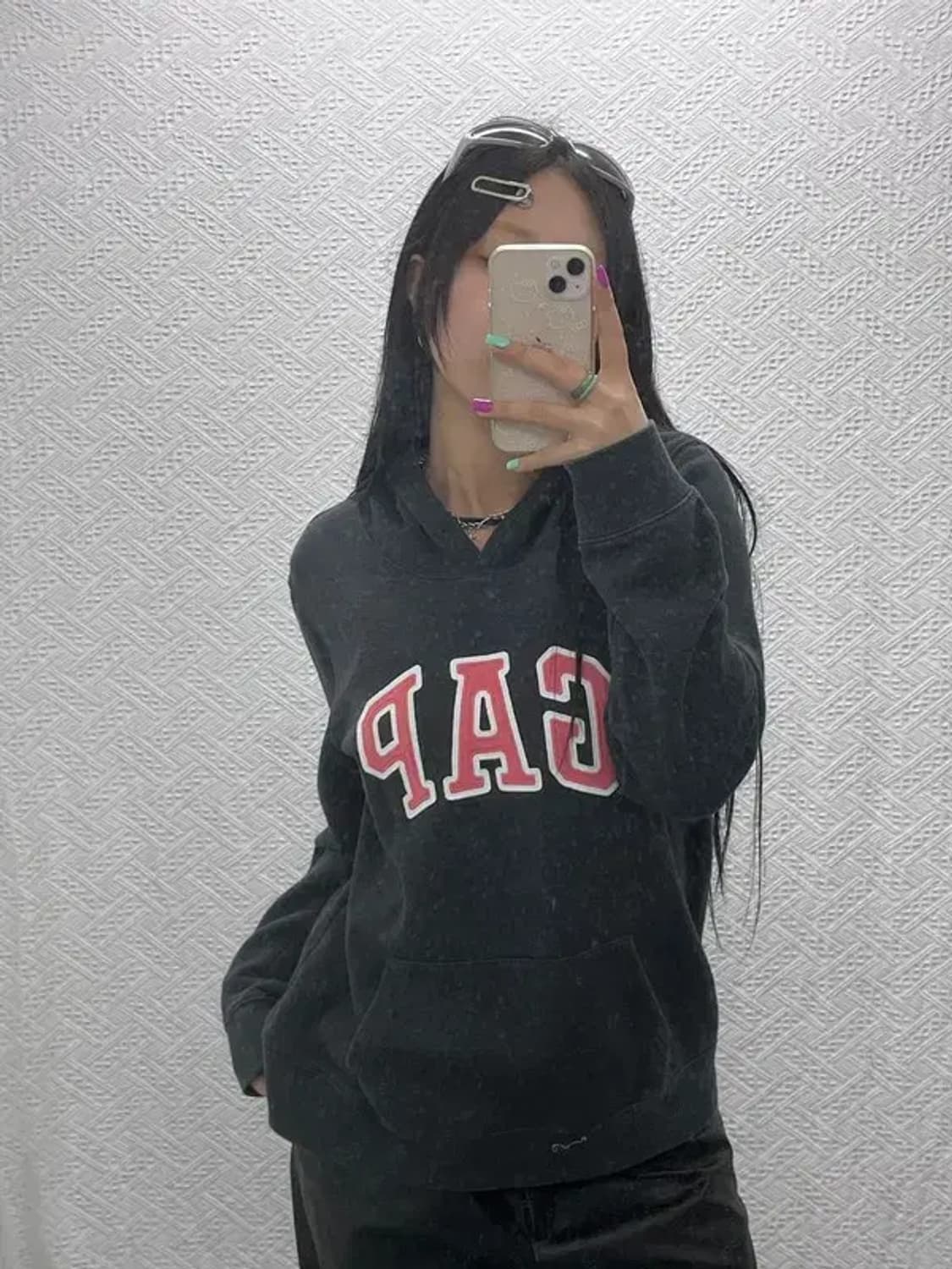 갭 올드스쿨 자수로고 빈티지무드 약기모 후드티 L C06843 상품이미지2