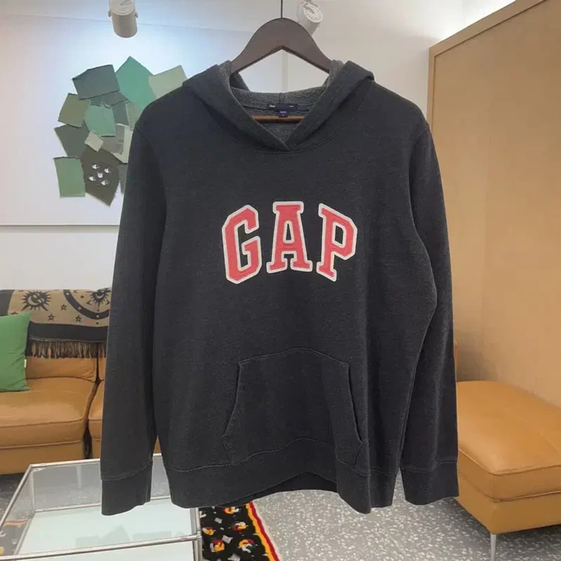 갭 올드스쿨 자수로고 빈티지무드 약기모 후드티 L C06843 상품이미지3