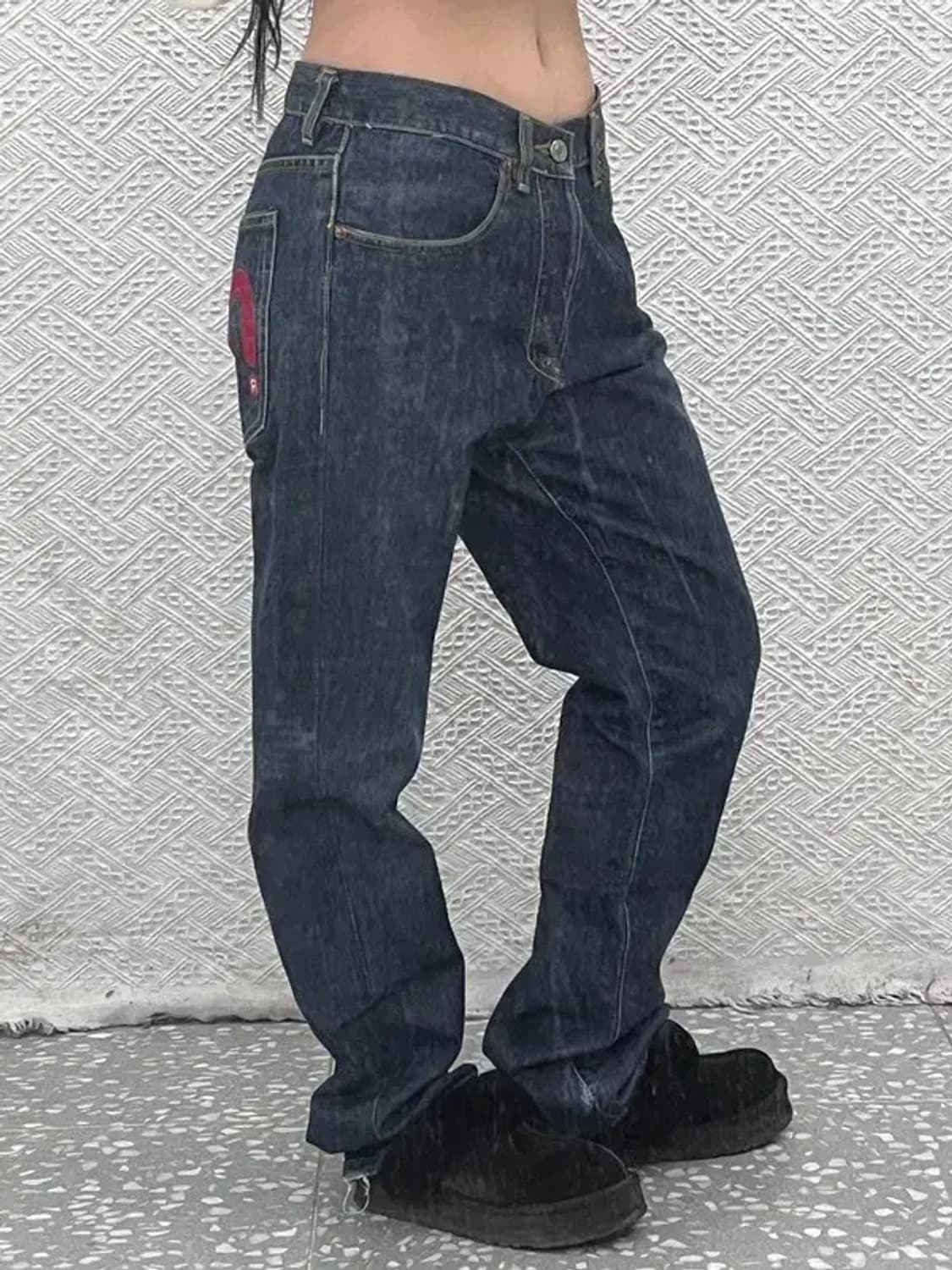 에비수 올드스쿨 키치 포켓 프린팅 데님 팬츠 32인치 C06874 상품이미지2