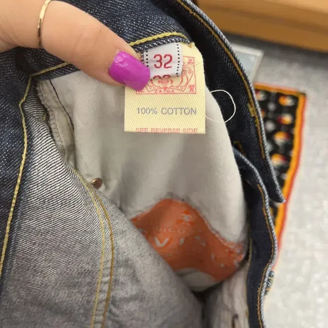 에비수 올드스쿨 키치 포켓 프린팅 데님 팬츠 32인치 C06874 상품이미지6