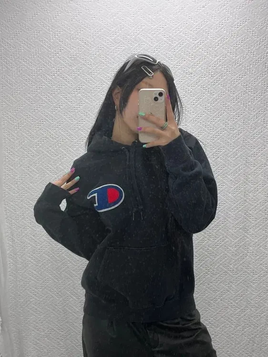 챔피언 올드스쿨 빅로고 헤비스웻 기모 후드티 XL C06851 상품이미지1