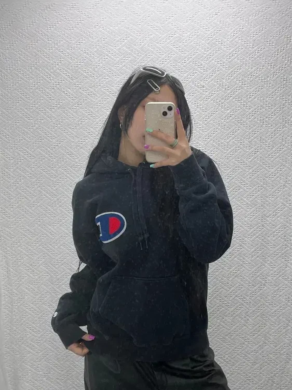 챔피언 올드스쿨 빅로고 헤비스웻 기모 후드티 XL C06851 상품이미지2