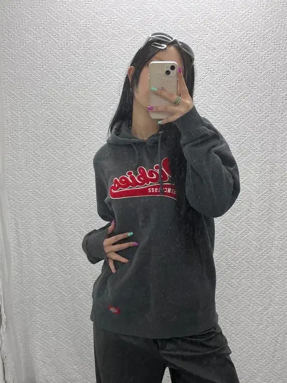 디키즈 올드스쿨 레트로 빅로고 기모 후드티 L C06861 상품이미지1