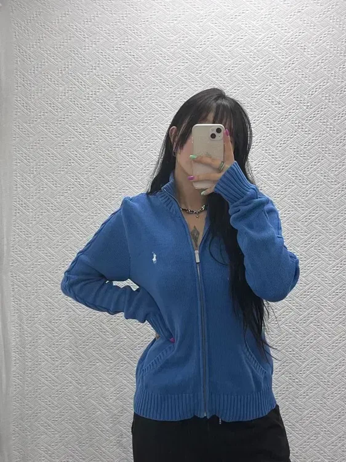 폴로 랄프로렌 스포츠 레트로 비비드블루 니트 가디건 XL C06884 상품이미지2