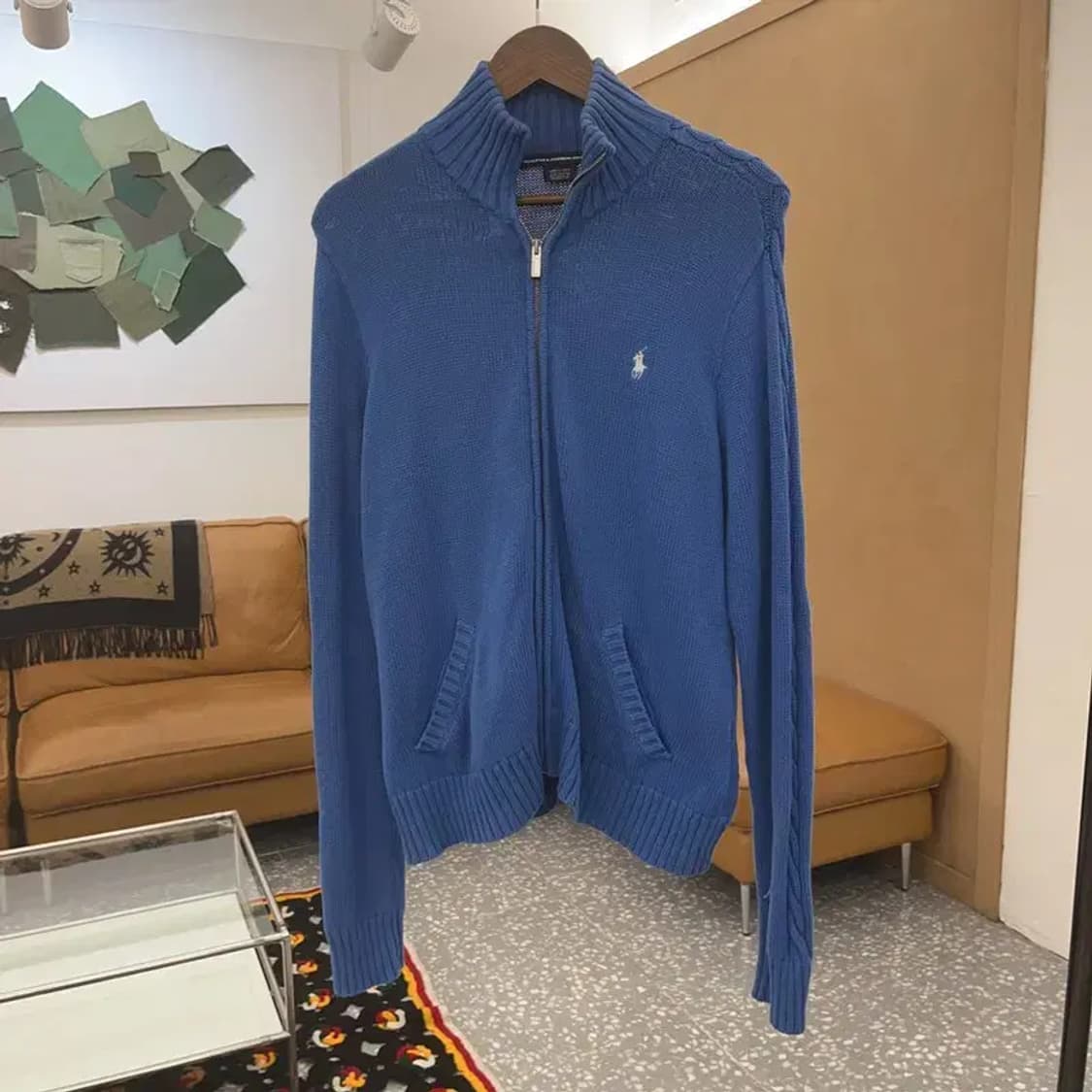 폴로 랄프로렌 스포츠 레트로 비비드블루 니트 가디건 XL C06884 상품이미지3