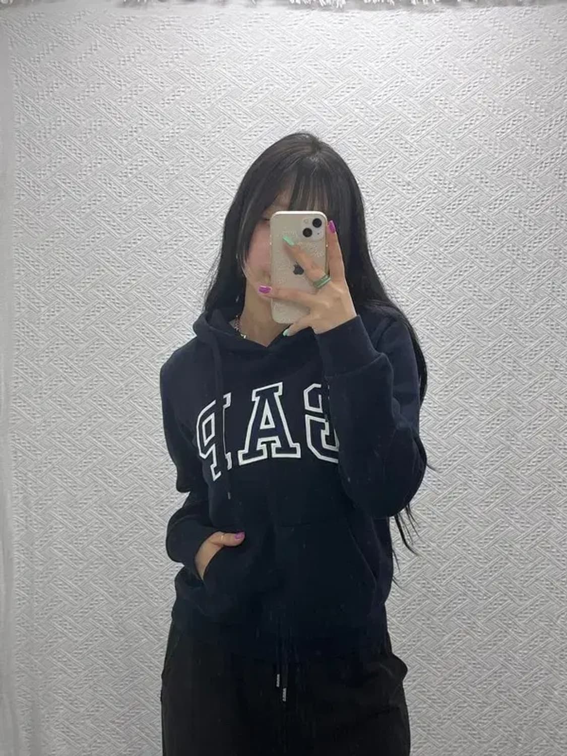 갭 올드스쿨 빅로고 약기모 후드티 S C06885 상품이미지1