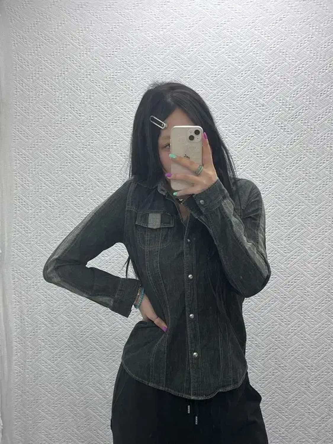 LEE 올드스쿨 트러커 흑청 데님 셔츠 95 C06889 상품이미지1