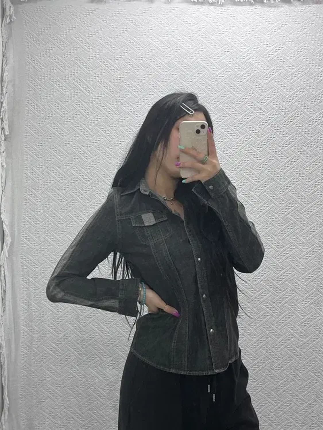 LEE 올드스쿨 트러커 흑청 데님 셔츠 95 C06889 상품이미지2