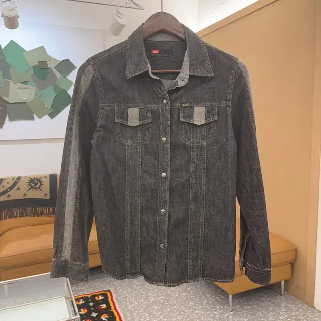 LEE 올드스쿨 트러커 흑청 데님 셔츠 95 C06889 상품이미지3