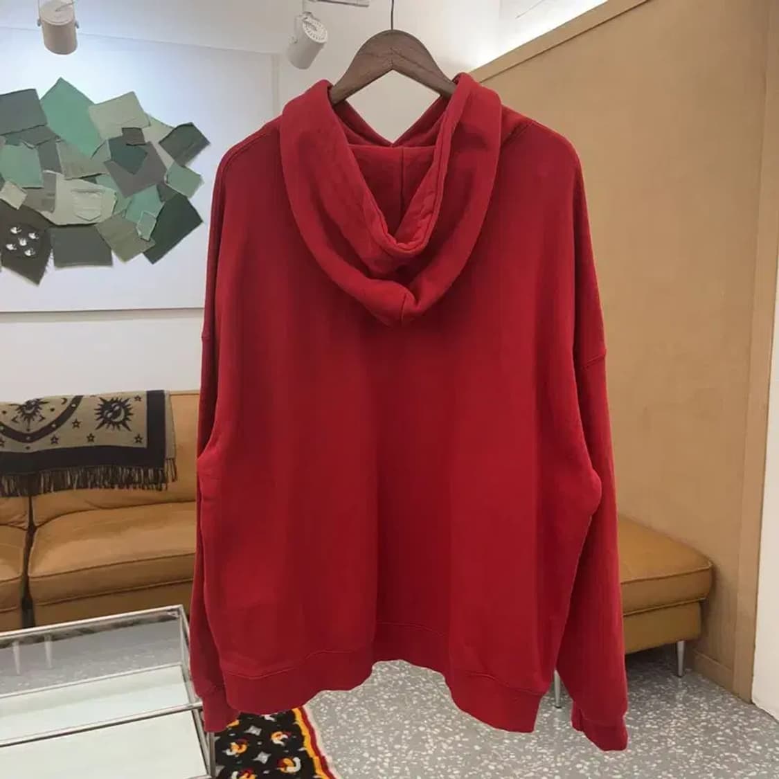 슬로우애시드 레트로 오버핏 비비드 레드 후드티 L C06898 상품이미지4