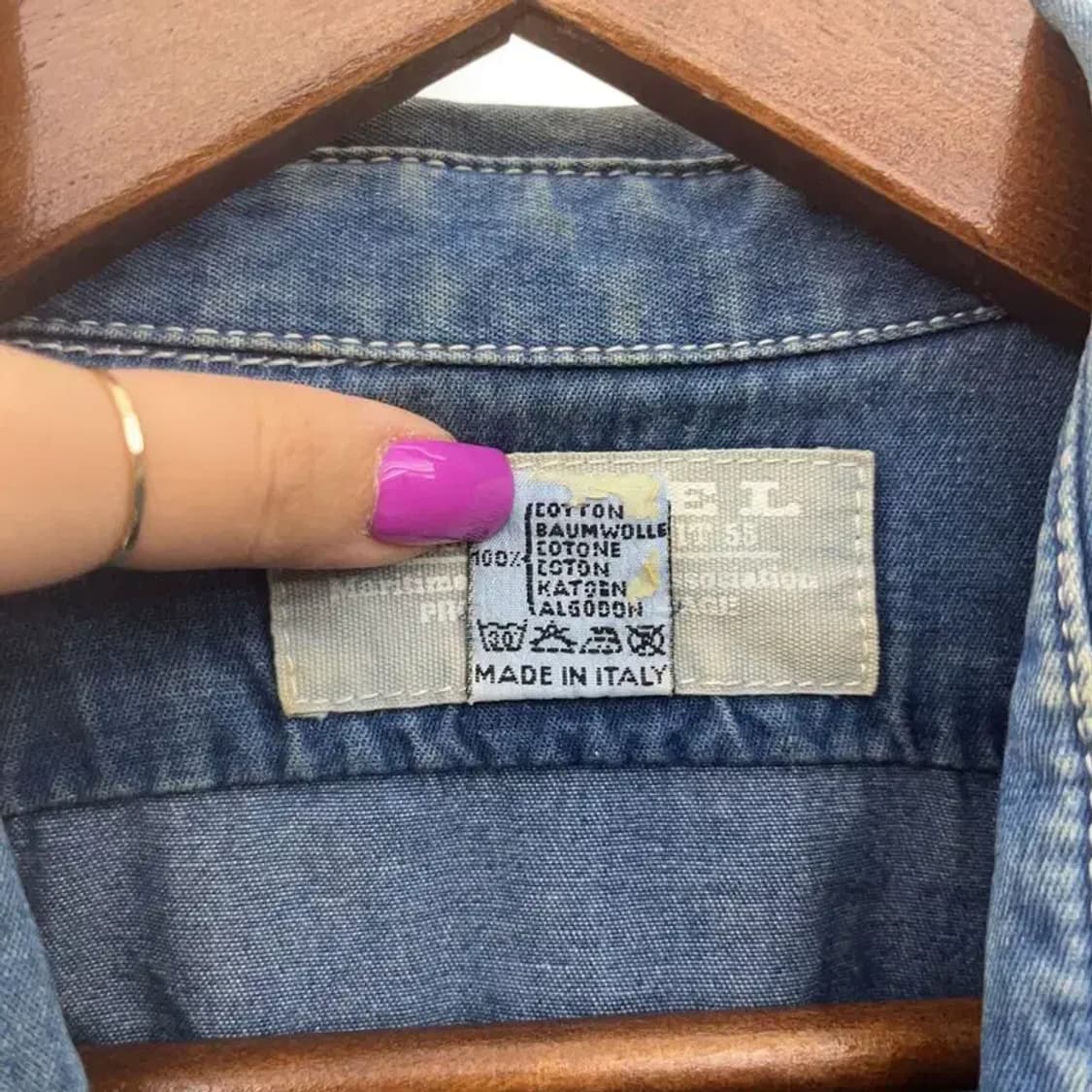 디젤 90s 올드스쿨 빈티지 트러커 데님 셔츠 M C06892 상품이미지6