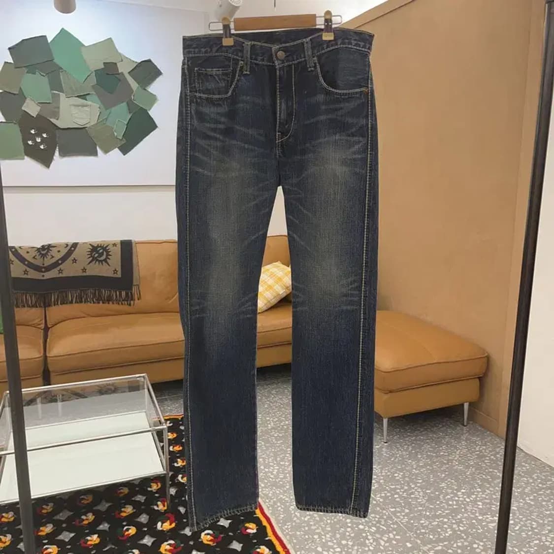 리바이스 505 빈티지 레트로 워싱 데님 팬츠 32인치 C06907 상품이미지3