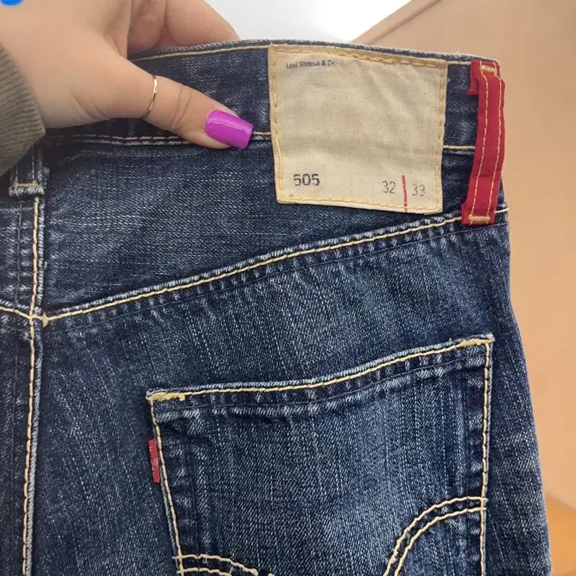 리바이스 505 빈티지 레트로 워싱 데님 팬츠 32인치 C06907 상품이미지5
