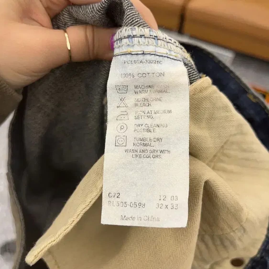 리바이스 505 빈티지 레트로 워싱 데님 팬츠 32인치 C06907 상품이미지6