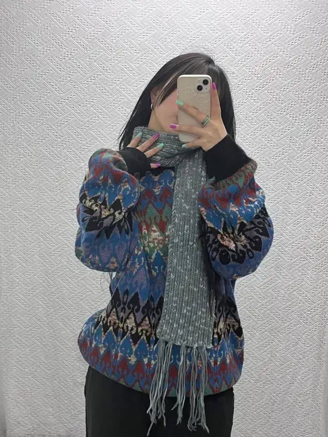 빈티지 베이직 폭닥 여리 뜨개 목도리 머플러C06916 상품이미지1