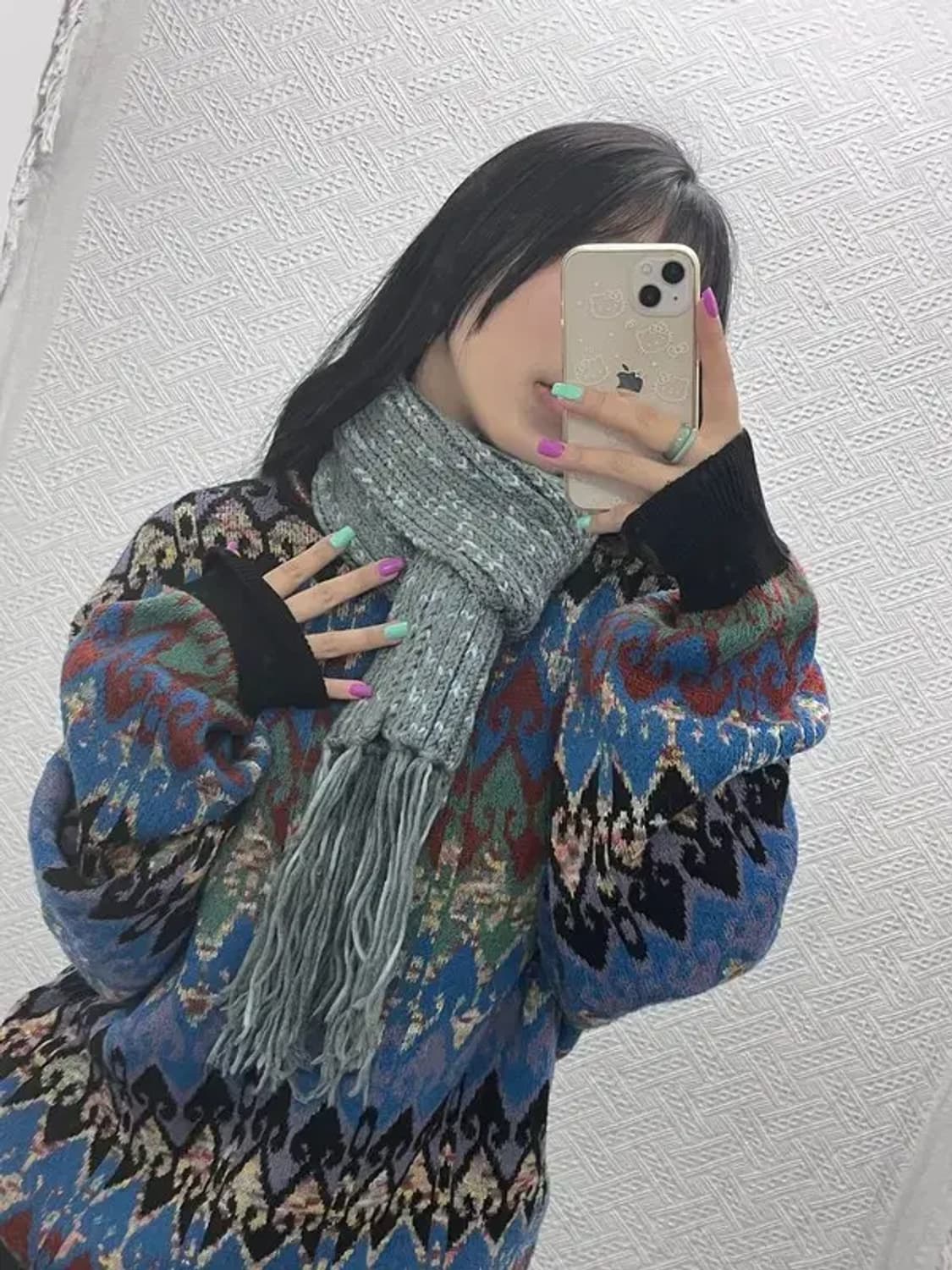 빈티지 베이직 폭닥 여리 뜨개 목도리 머플러C06916 상품이미지2