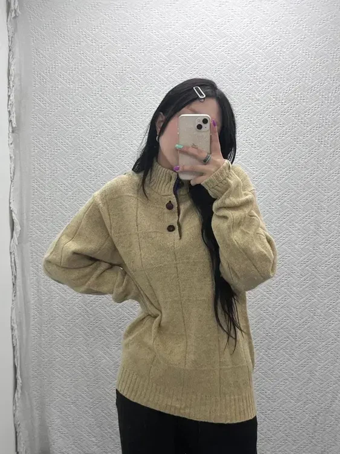 챔스 랄프로렌 빈티지 하이넥 버튼 울 니트 95 C06895 상품이미지1