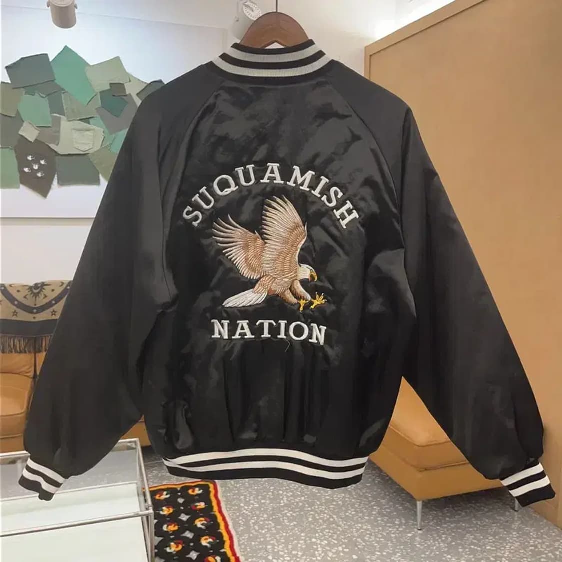 WESTARK USA 올드스쿨 새틴 에스닉 바시티 자켓 L C06901 상품이미지4