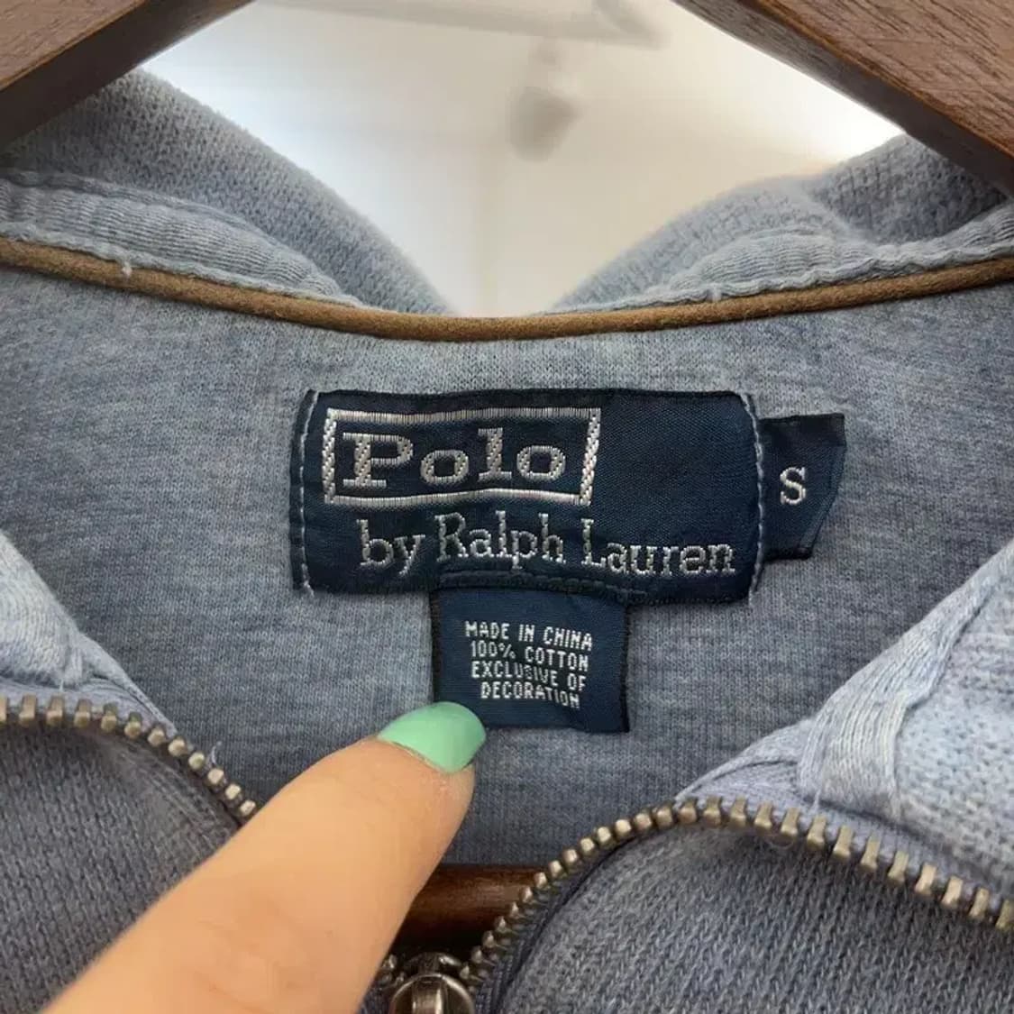 폴로 랄프로렌 폭닥 여리 파스텔 블루 니트 반집업 S C06919 상품이미지5