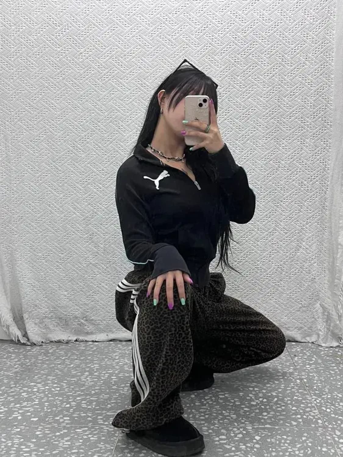 푸마 올드스쿨 Y2K 민트 배색 져지 집업 M C06927 상품이미지1