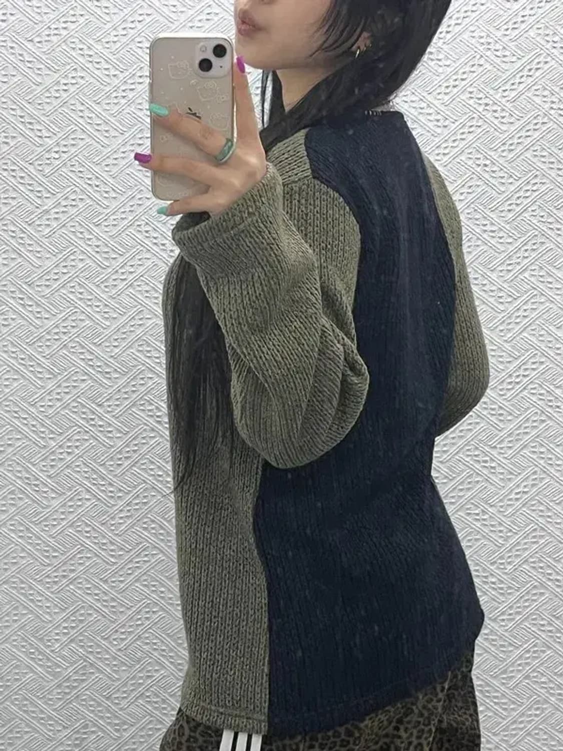 앤더슨벨 유니크 배색 콘트라스트 보트넥 니트 S C06939 상품이미지1