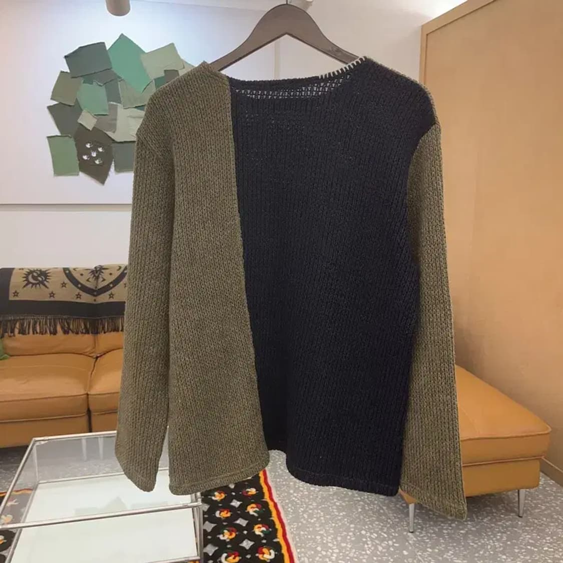 앤더슨벨 유니크 배색 콘트라스트 보트넥 니트 S C06939 상품이미지4